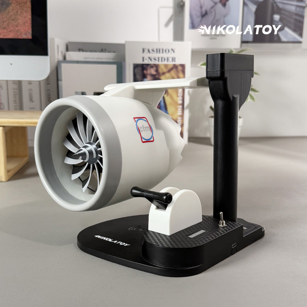 The JetFan shown on a real desk setup, not just an isolated studio product shot